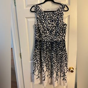 Talbots party dress waist pleats flat pockets size 12